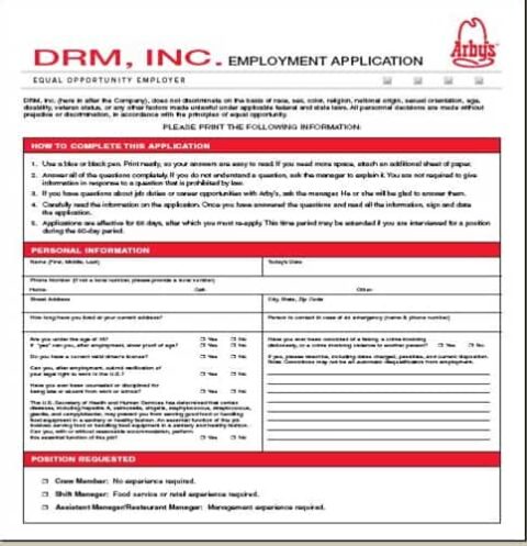 Careers At Arby's | Arby's Job Applications Forms Online