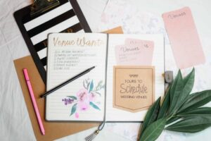 Wedding planner notes and checklist